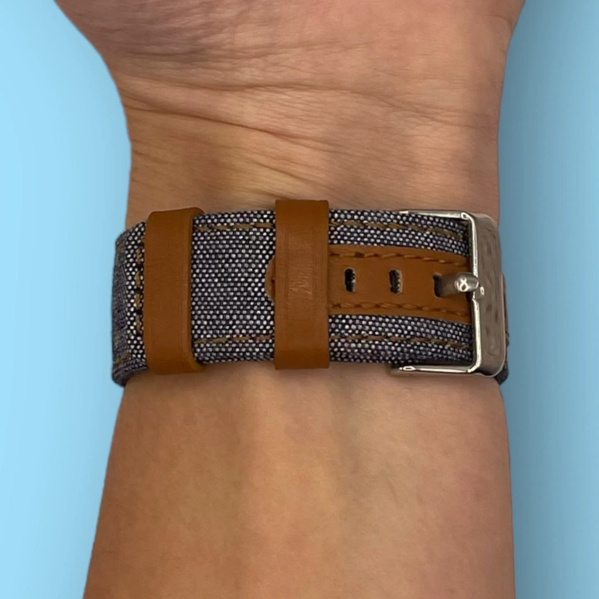 Denim & Leather Watch Straps Compatible with the Olympic 22mm Range
