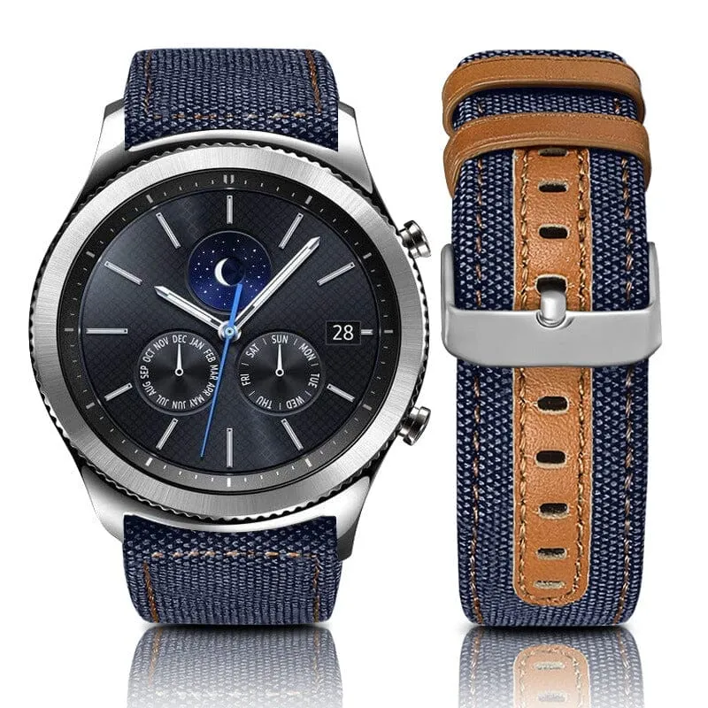 Denim & Leather Watch Straps Compatible with the Olympic 22mm Range