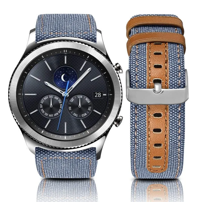 Denim & Leather Watch Straps Compatible with the Olympic 22mm Range