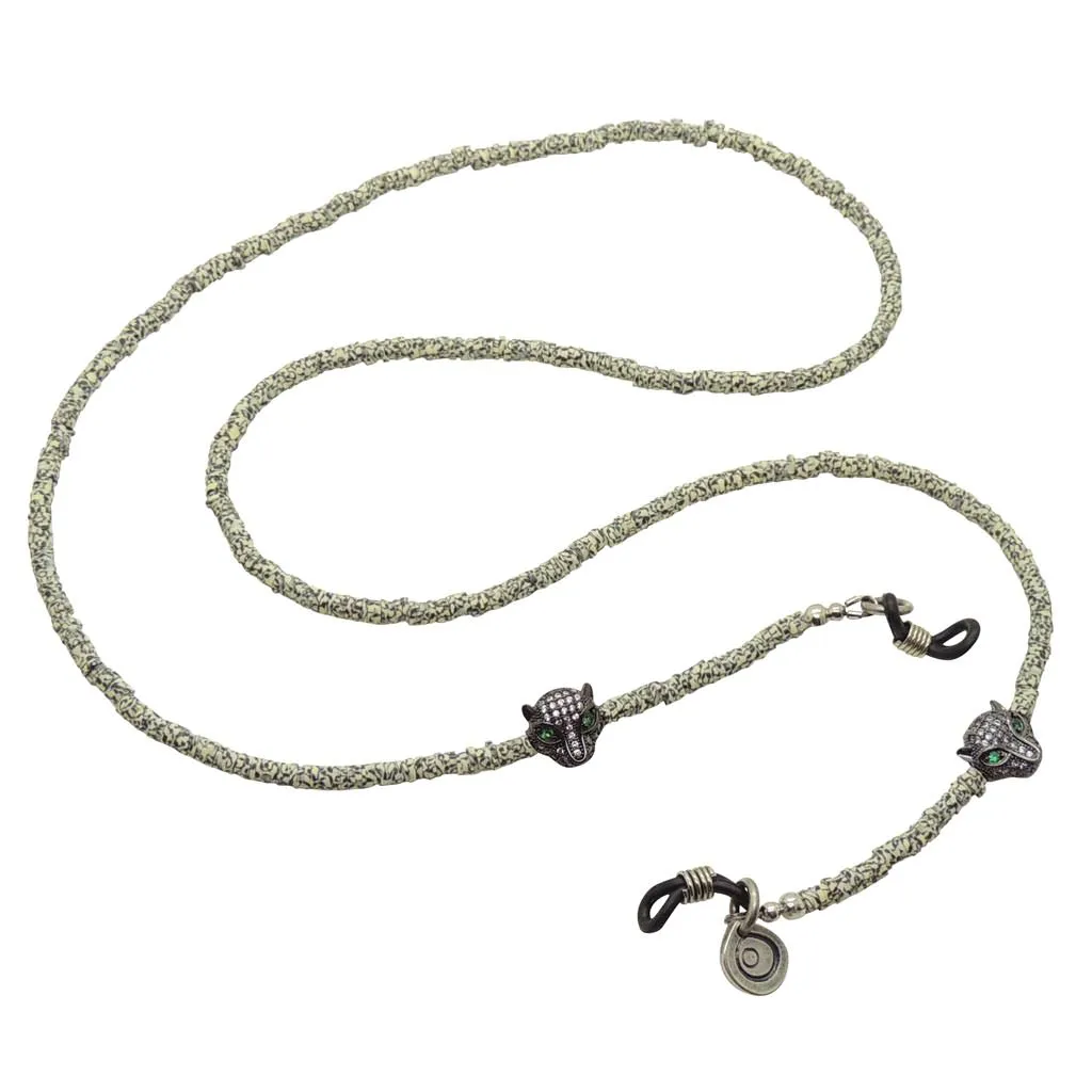 Diamante Panther Charm Animal Print Glasses Chain