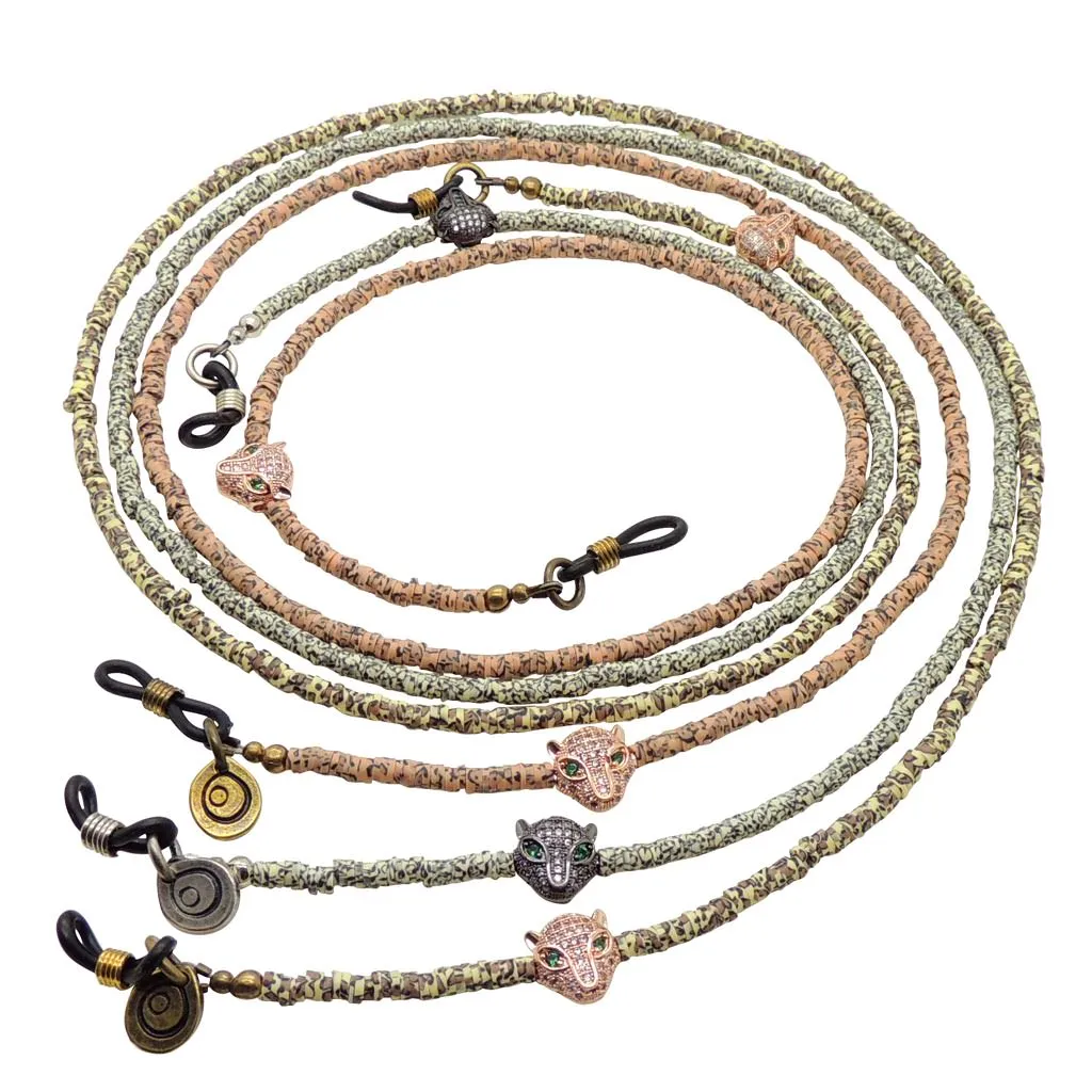 Diamante Panther Charm Animal Print Glasses Chain