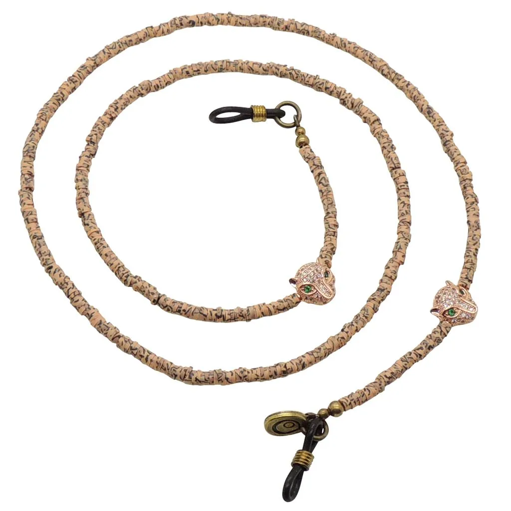 Diamante Panther Charm Animal Print Glasses Chain
