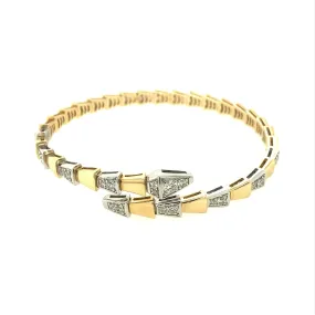 Diamond Accented Bypass Design Flexible Bracelet