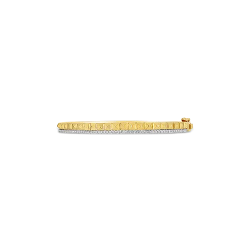 Diamond & Pyramid Design Bangle Bracelet