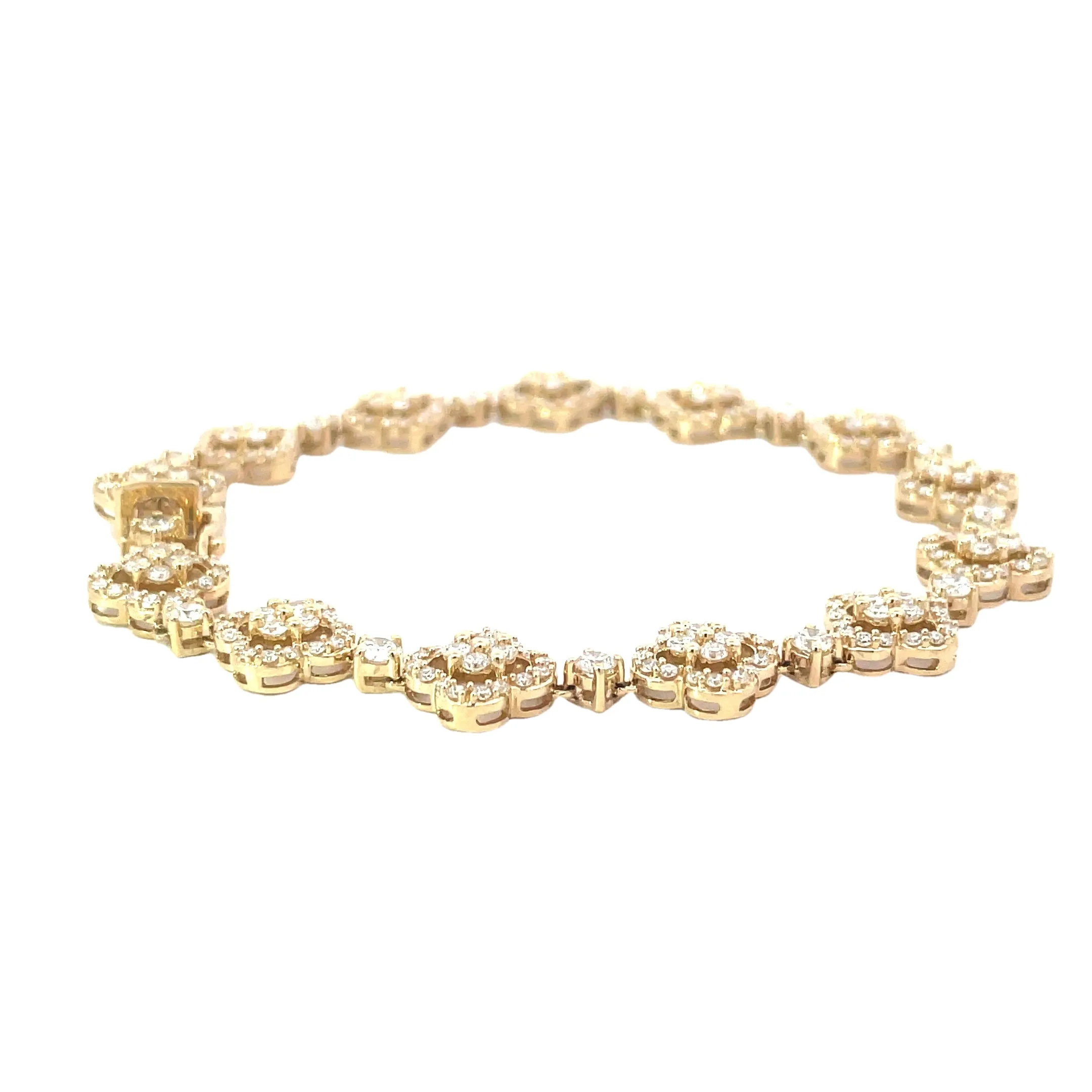 Diamond Clover Leaf Tennis Bracelet