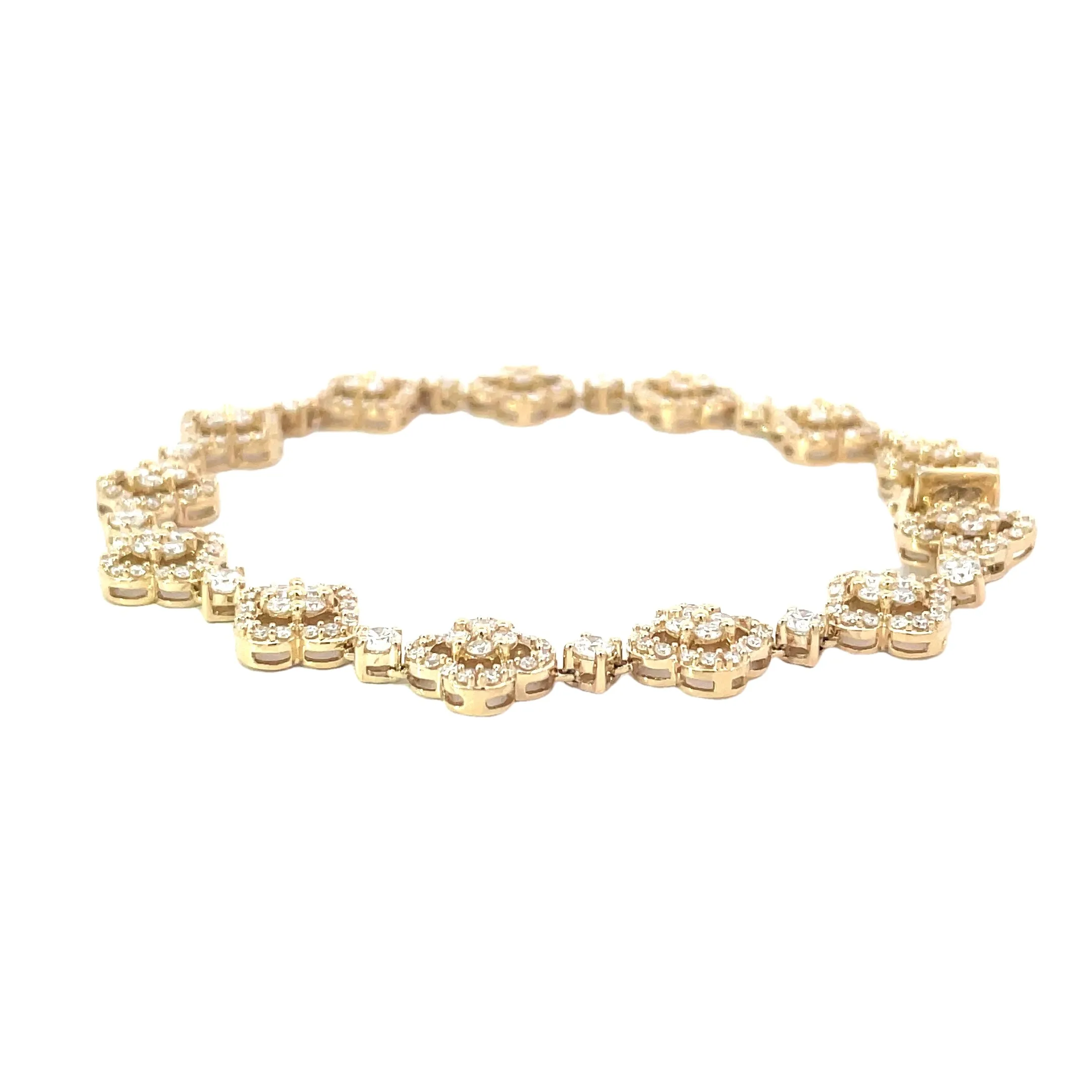 Diamond Clover Leaf Tennis Bracelet