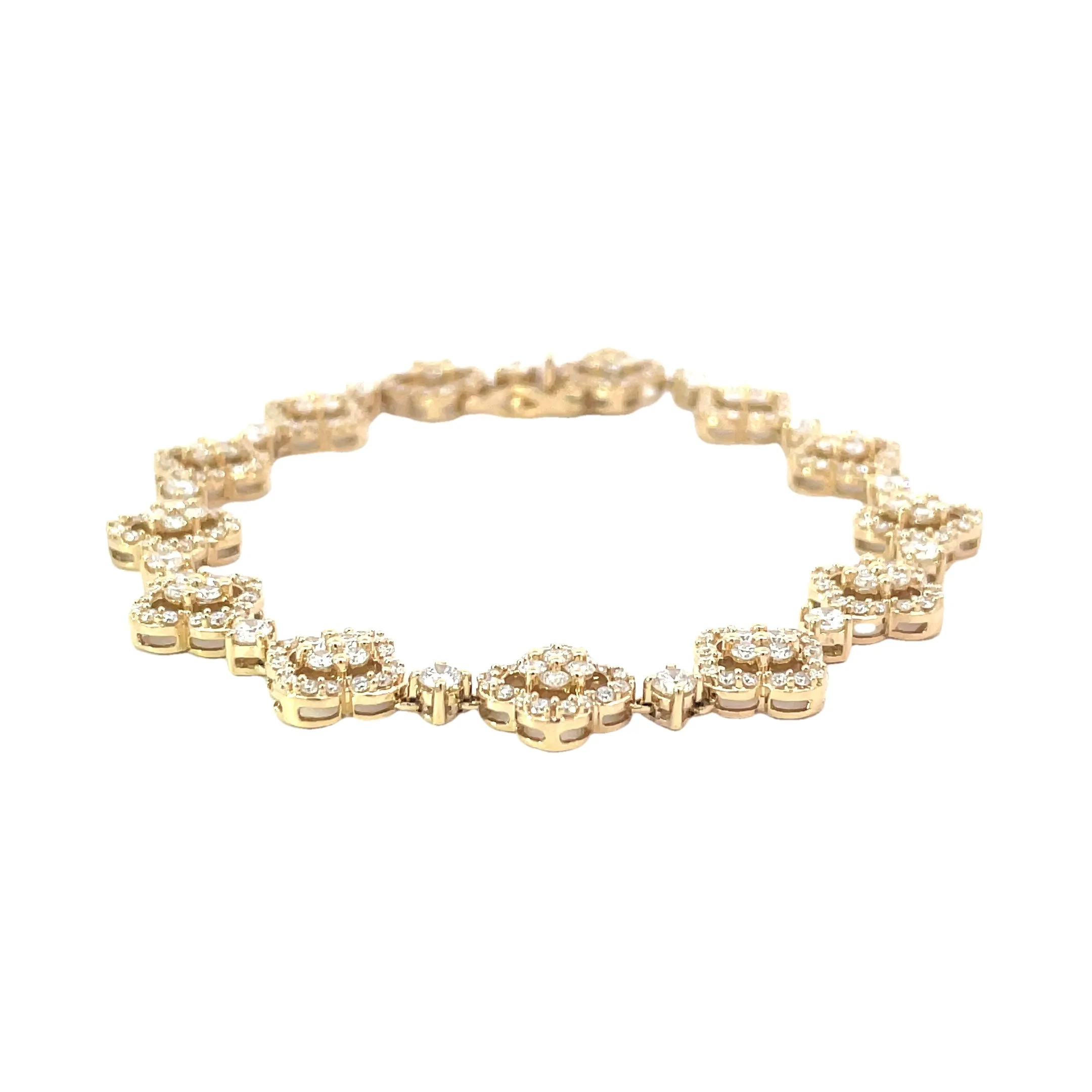 Diamond Clover Leaf Tennis Bracelet