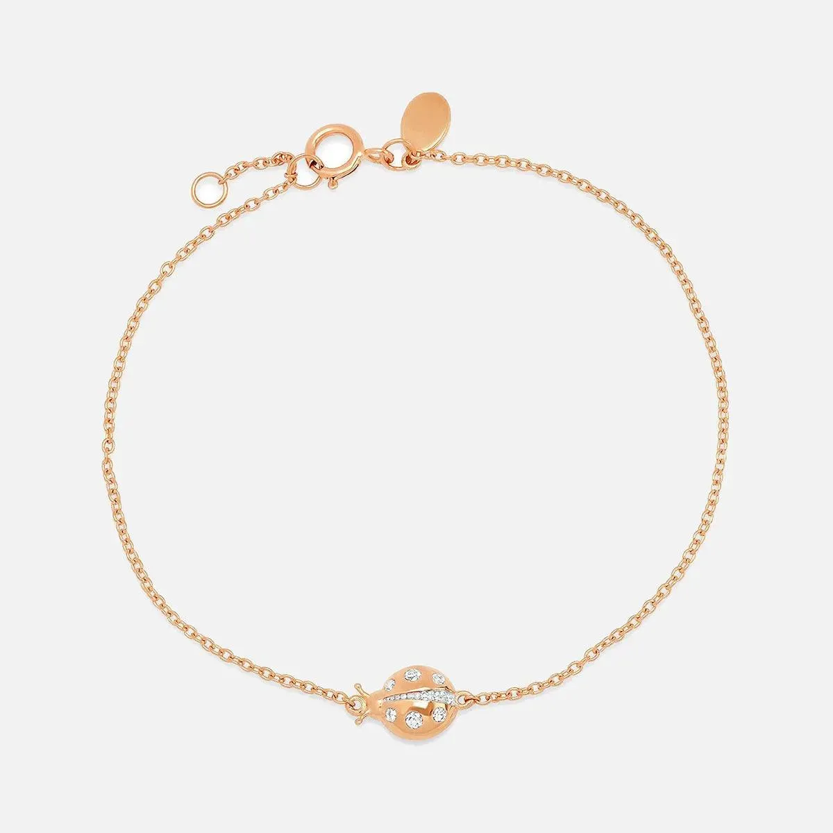 Diamond Crawling Ladybug Bracelet
