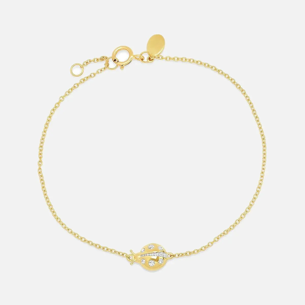 Diamond Crawling Ladybug Bracelet