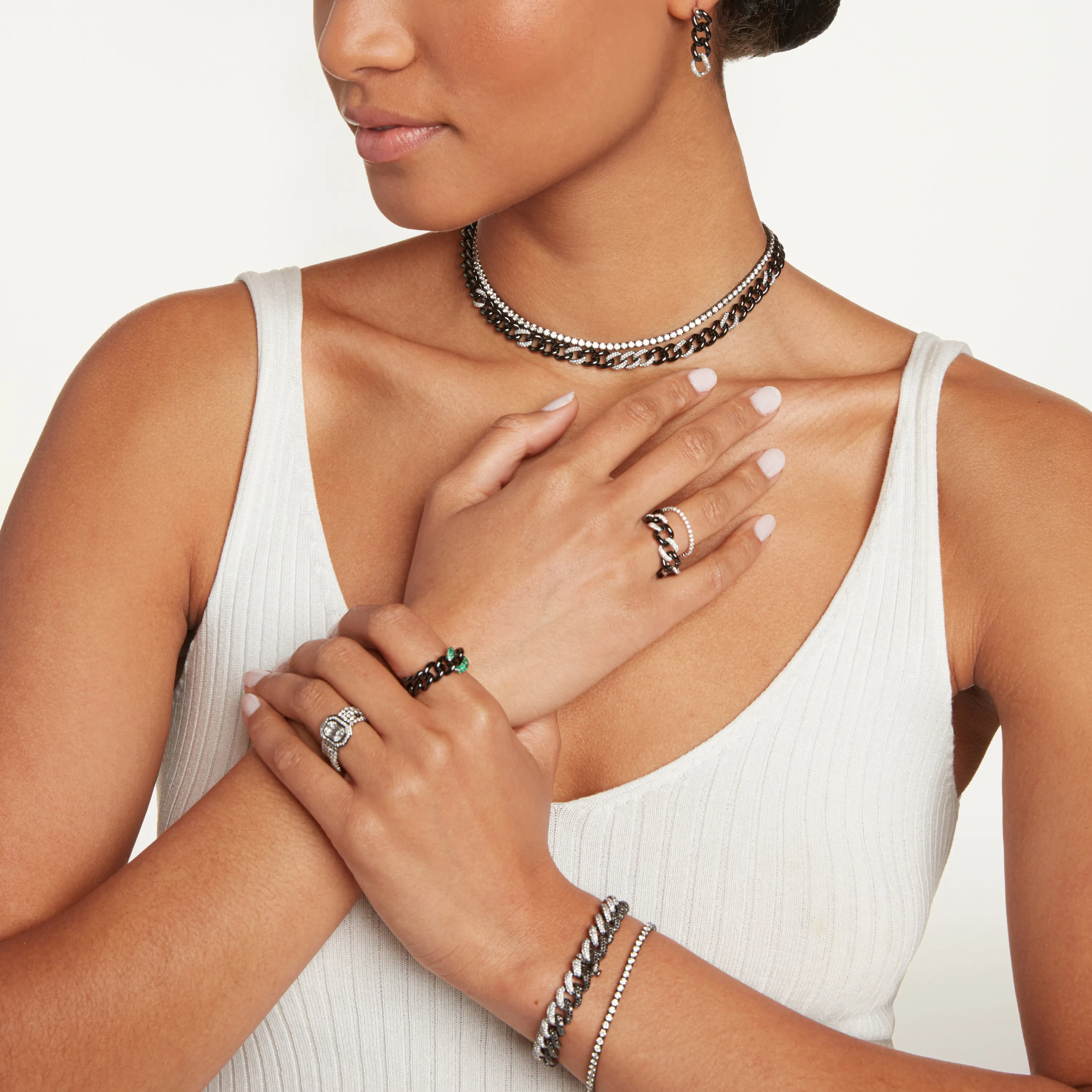 DIAMOND PAVE TWO-TONE ESSENTIAL LINK BRACELET