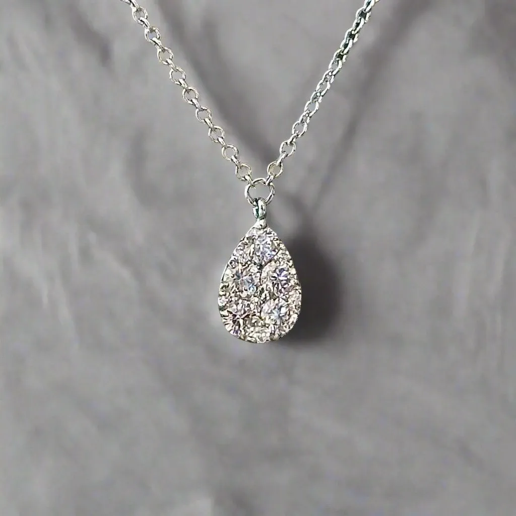 Diamond Pear Drop Pendant