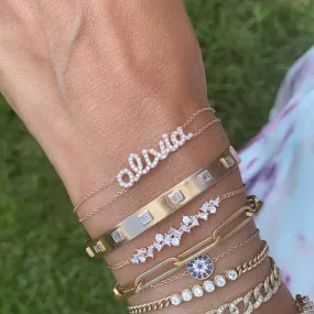 Diamond Script Name Bracelet
