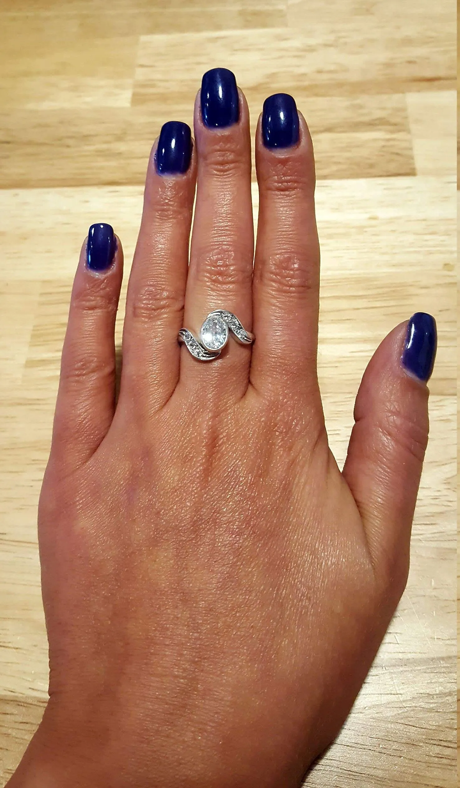 Diamond Vintage Ring - Oval Diamond Ring - Diamond Bezel Ring