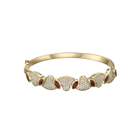 Diamonds and Rubies Lotus Bangle