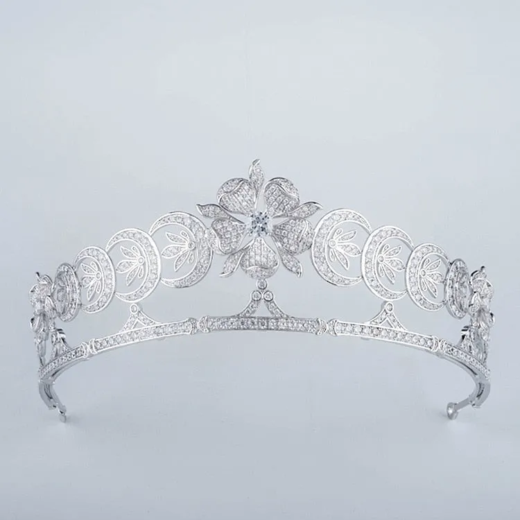 Duchess of Teck's Crescent Replica Tiara for Wedding,Crystal Princess Tiaras Crown for Bride Hair Jewelry TR15129