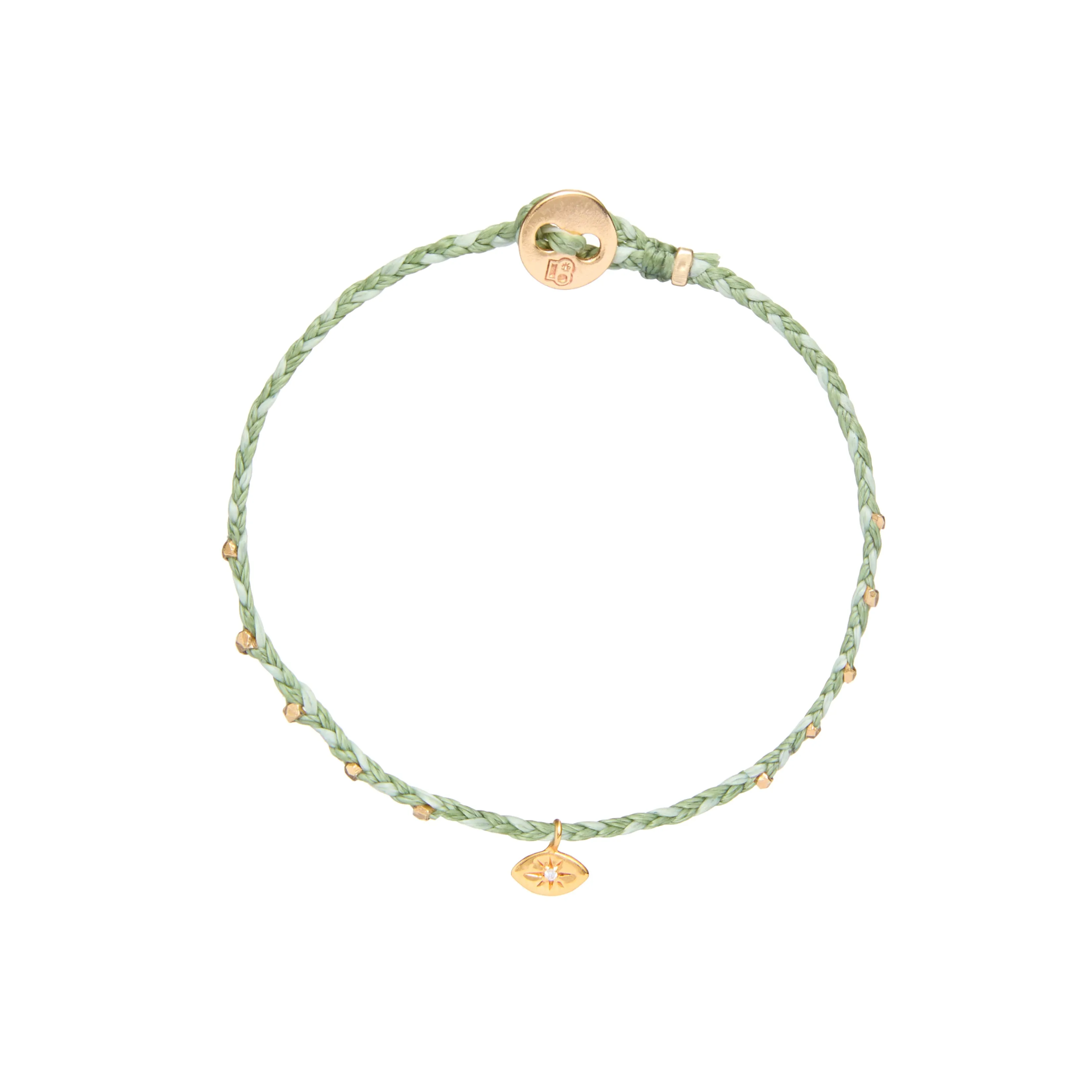 Easygoing Diamond Eye Charm Bracelet in Sage Fleck