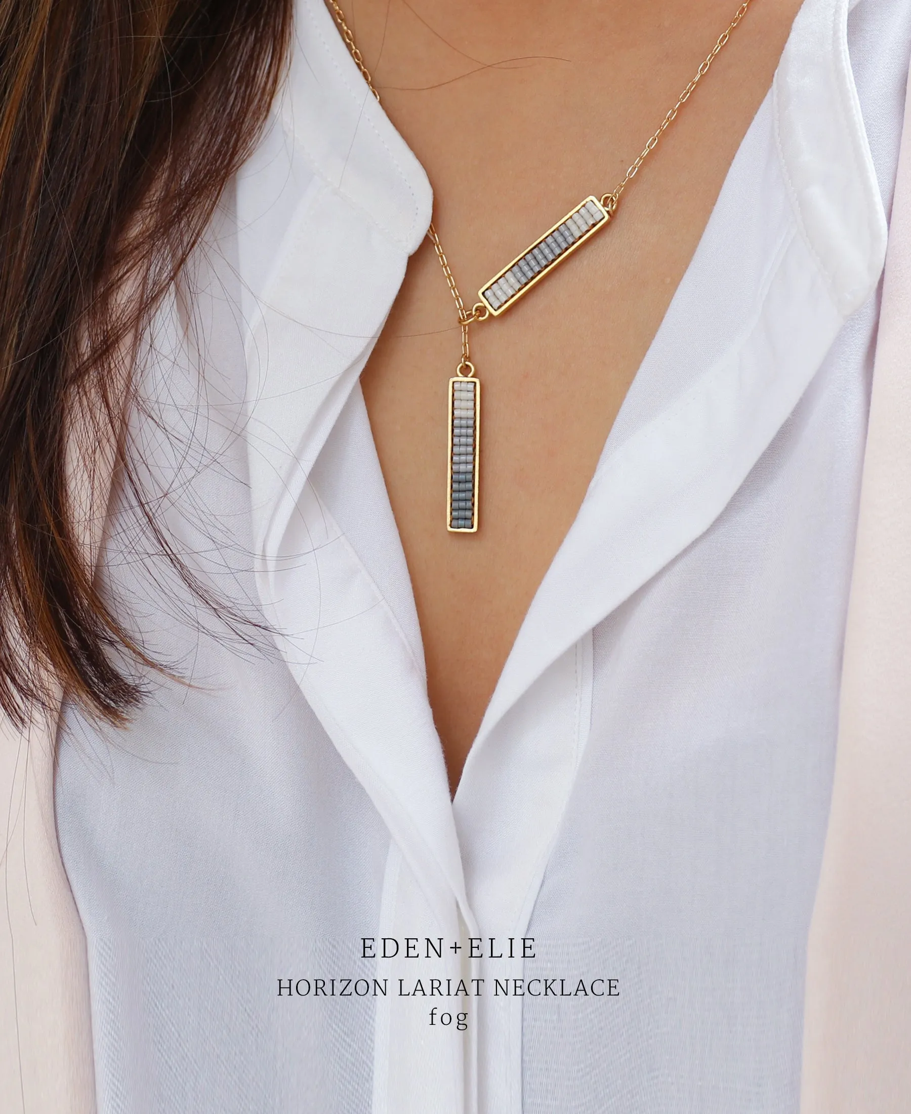 EDEN   ELIE Horizon Lariat necklace - emerald green