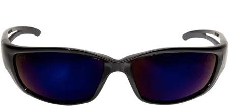 Edge Eyewear Kazbek SK-XL118  Black Frame with Gasket Blue Mirror Lens Glasses