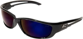 Edge Eyewear Kazbek SK-XL118  Black Frame with Gasket Blue Mirror Lens Glasses