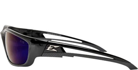 Edge Eyewear Kazbek SK-XL118  Black Frame with Gasket Blue Mirror Lens Glasses