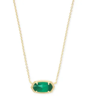 Elisa May Birthday Gold Necklace Emerald Cat's Eye