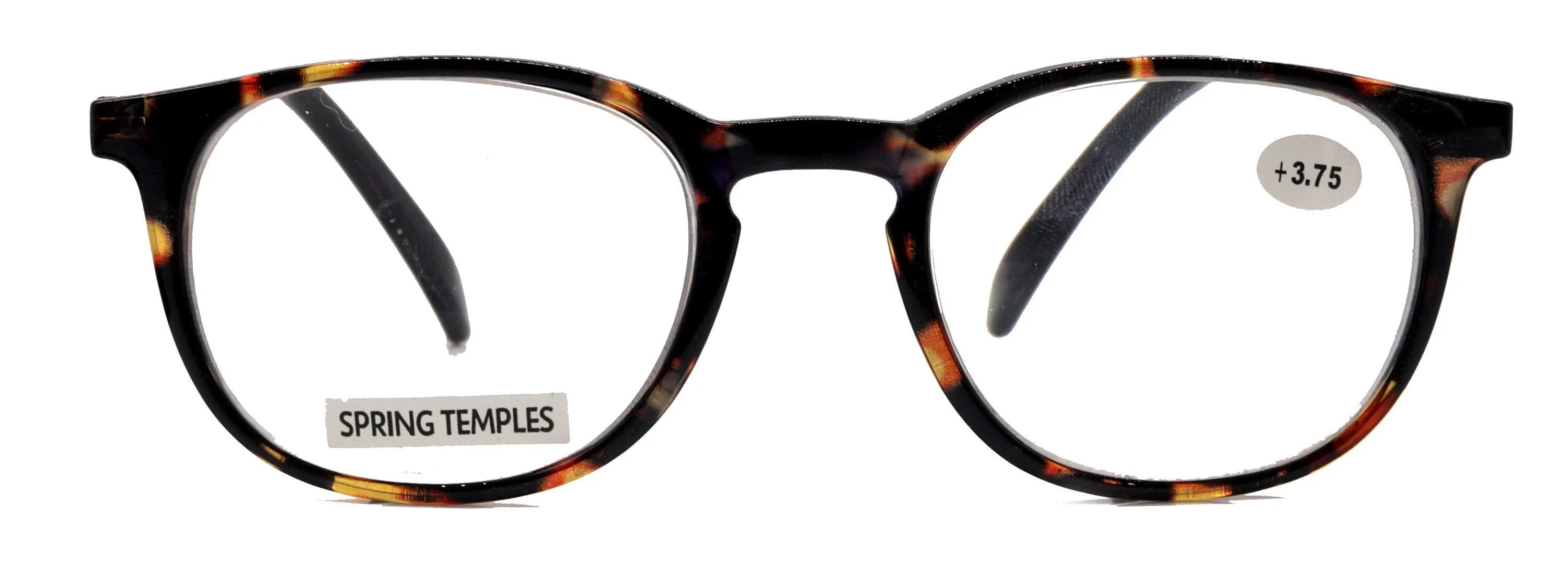 Ella, (Premium) Reading Glasses Round. High End Readers Modern Circle Style (Black) Brown Tortoiseshell  1.25.. 3 Magnifying NY Fifth Avenue