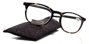 Ella, (Premium) Reading Glasses Round. High End Readers Modern Circle Style (Black) Brown Tortoiseshell  1.25.. 3 Magnifying NY Fifth Avenue