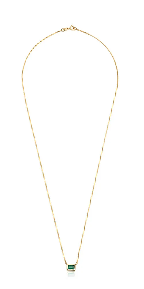 Emerald Cut Bezel Necklace