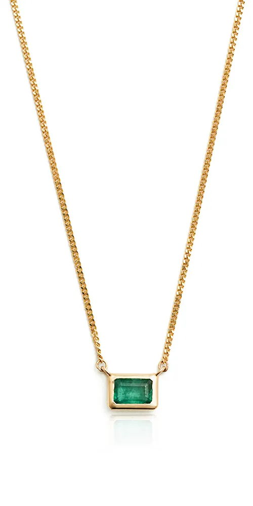 Emerald Cut Bezel Necklace