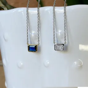 Emerald Cut CZ Necklace