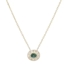 Emerald Halo Necklace (ready to ship option)*