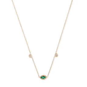 EMERALD MARQUISE   ROUND SOPHIA DIAMOND NECKLACE