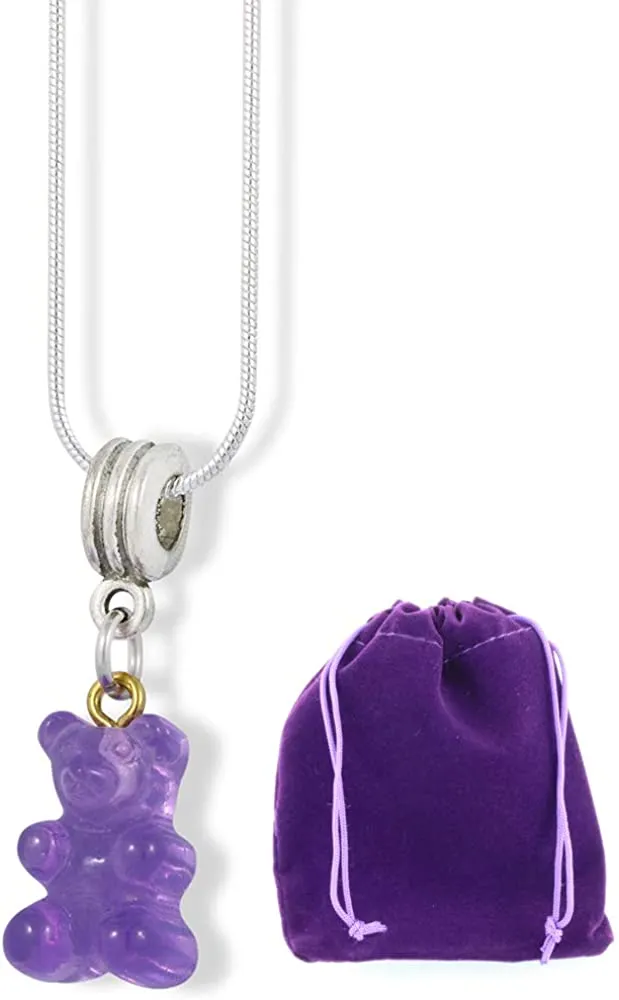 Emerald Park Jewelry Gummy Bear Charm Snake Chain Necklace