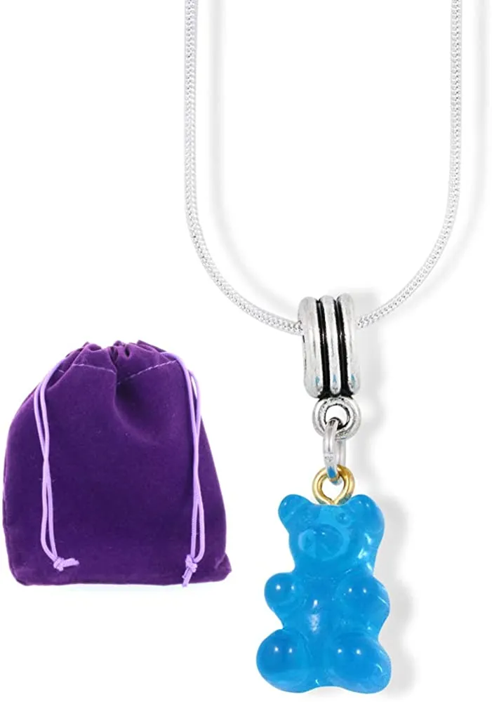 Emerald Park Jewelry Gummy Bear Charm Snake Chain Necklace