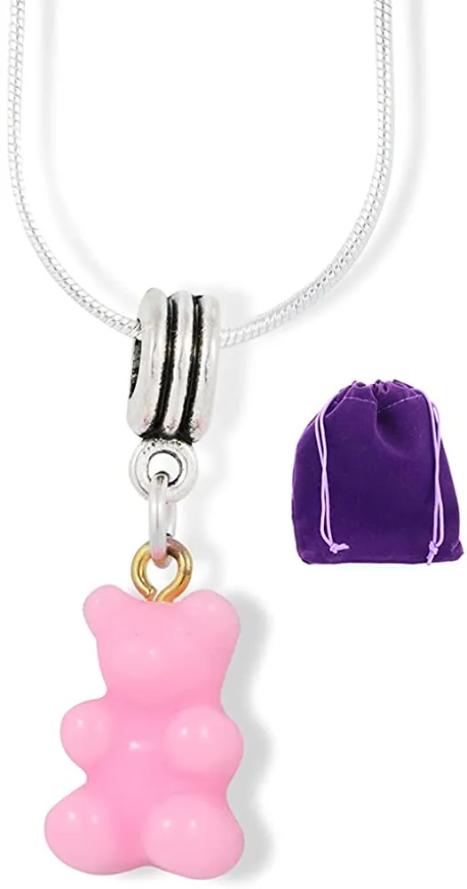 Emerald Park Jewelry Gummy Bear Charm Snake Chain Necklace