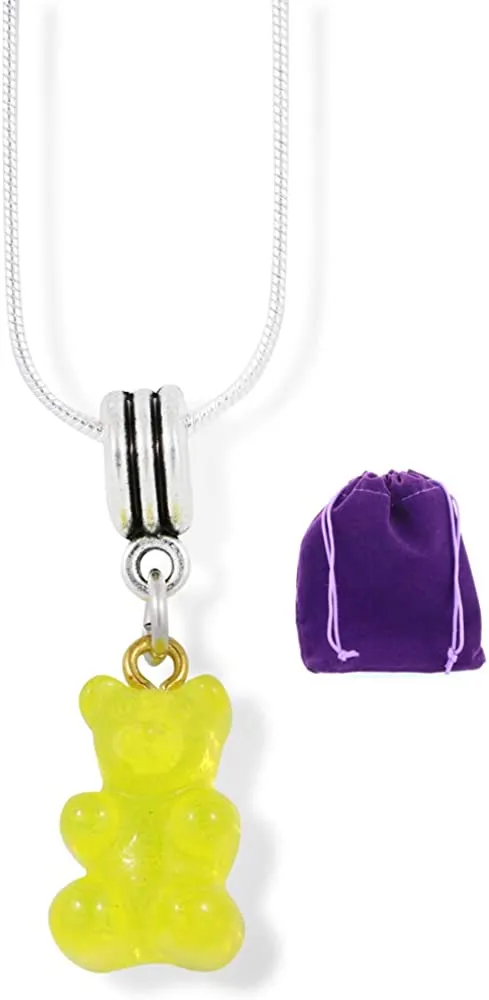 Emerald Park Jewelry Gummy Bear Charm Snake Chain Necklace