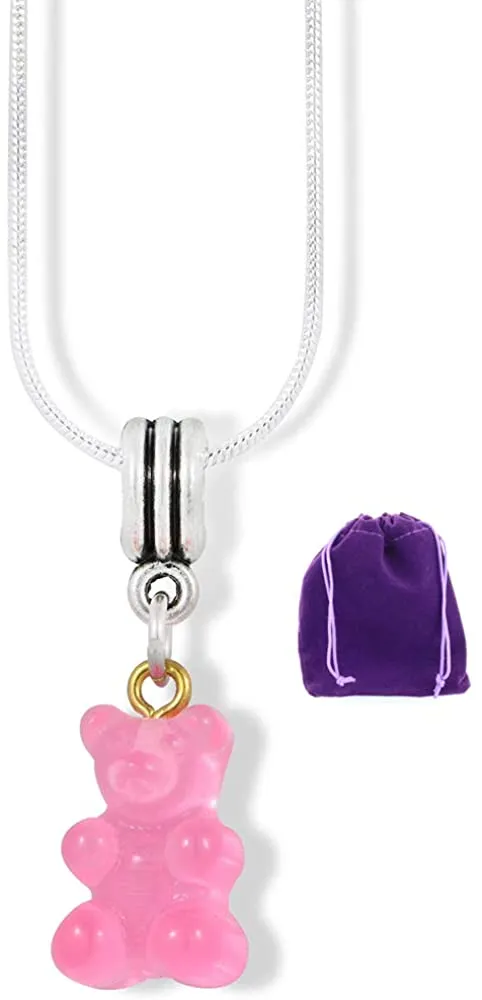 Emerald Park Jewelry Gummy Bear Charm Snake Chain Necklace