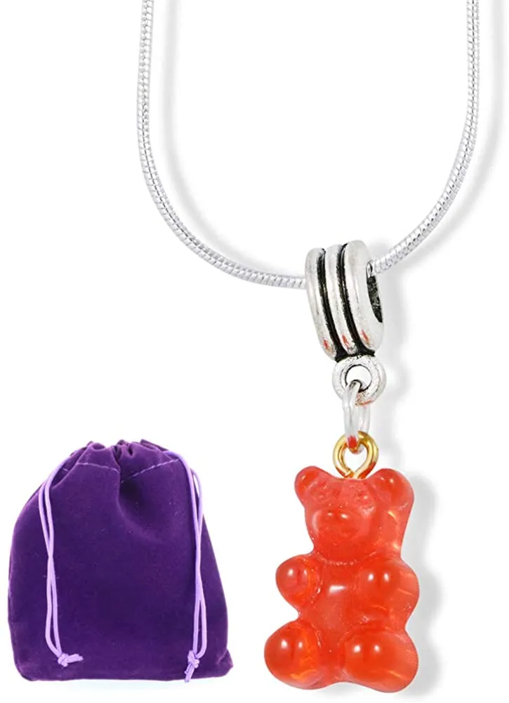 Emerald Park Jewelry Gummy Bear Charm Snake Chain Necklace