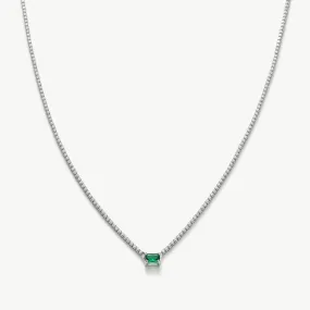 Emerald Rectangle Dewdrop Pendant