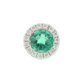 Emerald with Diamond Halo Encore Slide Pendant