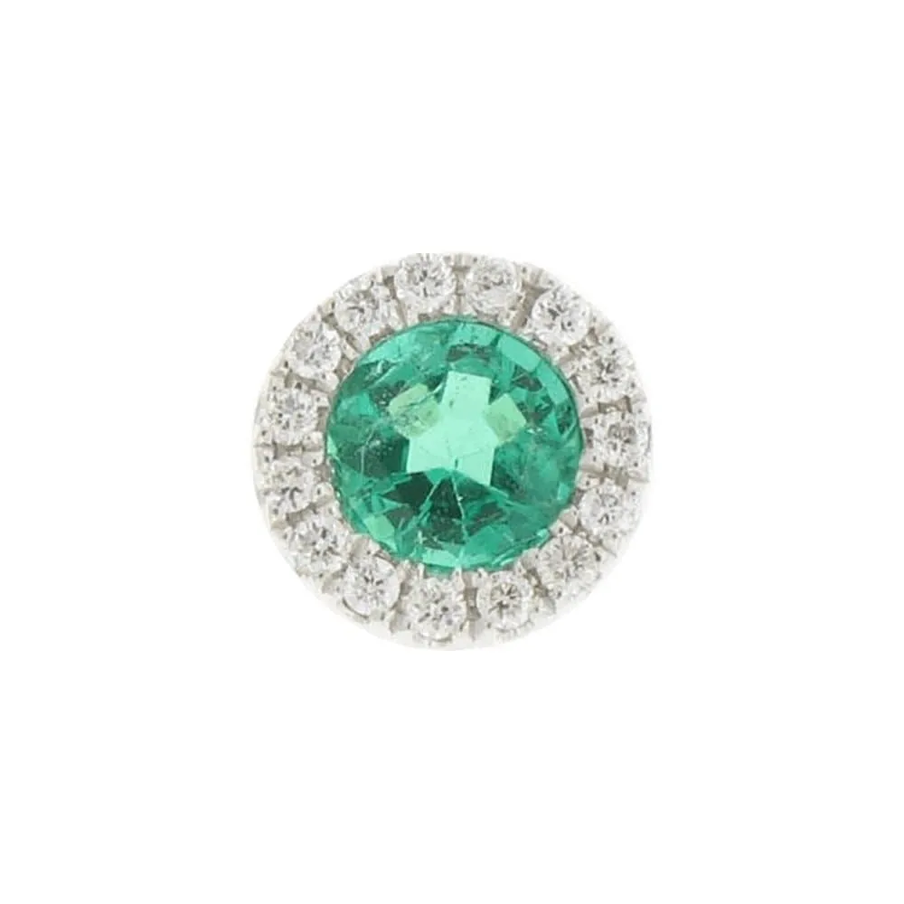 Emerald with Diamond Halo Encore Slide Pendant