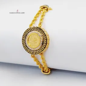 Enameled & Zircon Studded Rope Bracelet