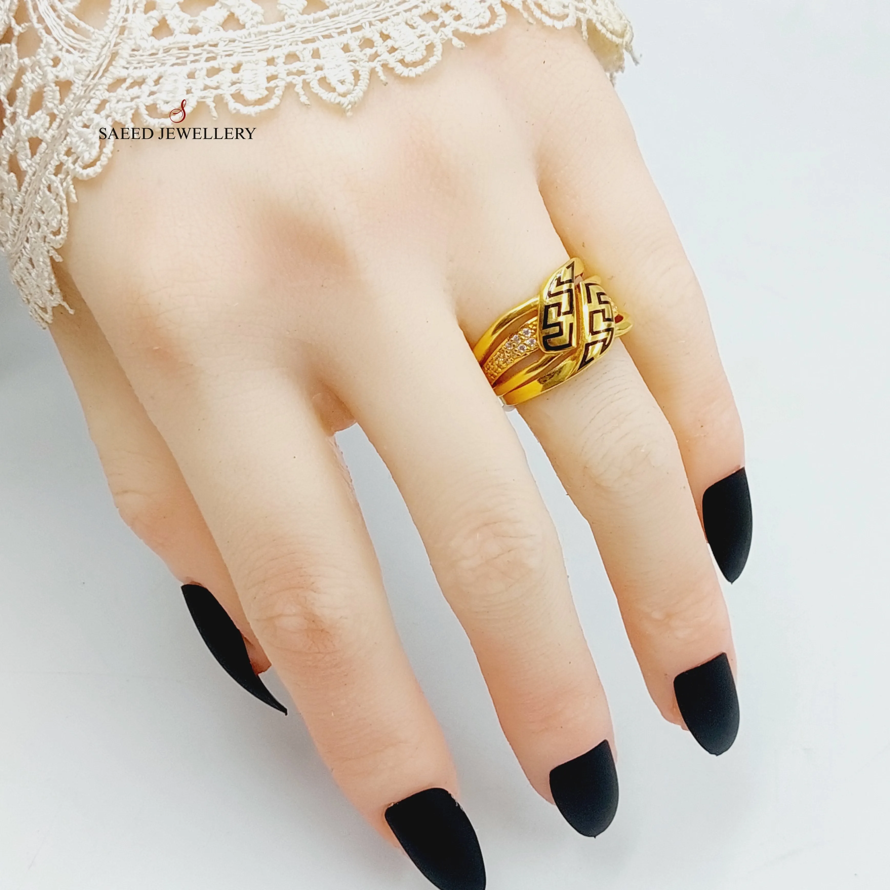Enameled Figaro Ring