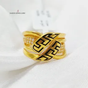 Enameled Figaro Ring