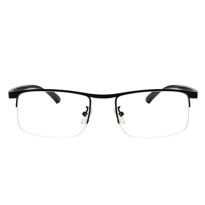 Evun Huo Unisex Full Rim Square Stainless Steel Progressive Reading Glasses 0998