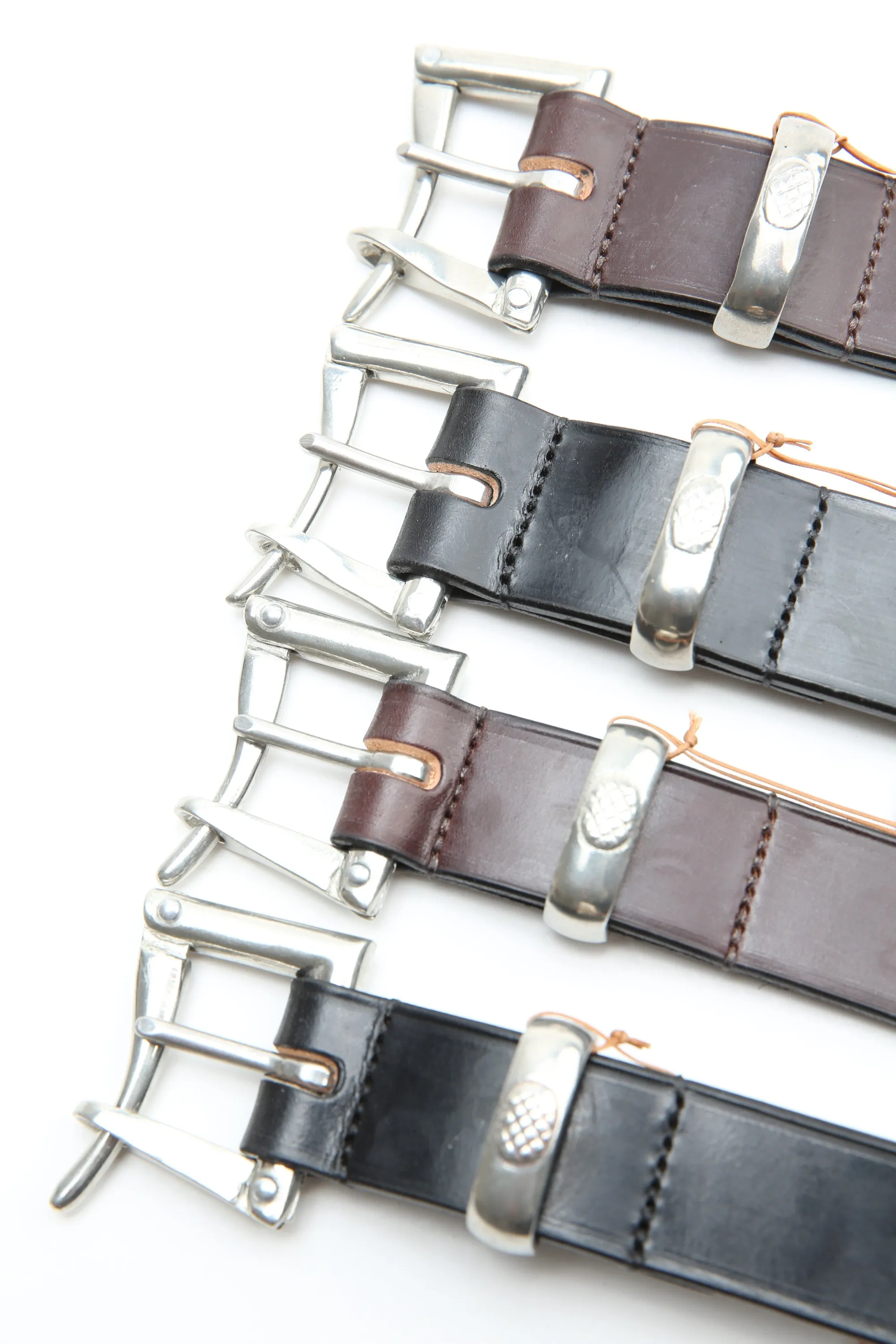 Faizey Leather 1.25" Quick Release Pewter Buckel Belt - Chestnut