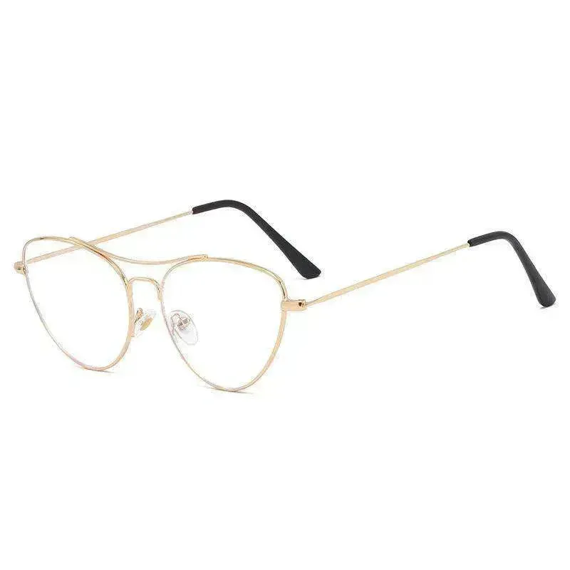 Fashion Cat Eye Plain Glasses Women's Anti-blue Light