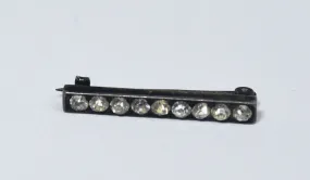 Fishel, Nessler & Co. - Vintage Sterling Silver Rhinestone Bar Brooch