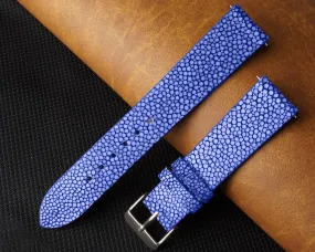 Flat Blue Stingray Leather Watch Band