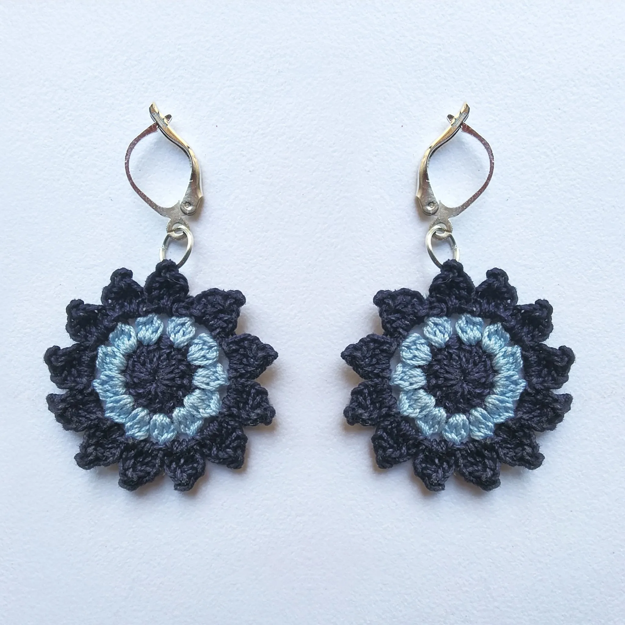 Floral Mandala Earrings- Blue